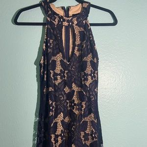 Windsor blue High neck lace dress